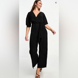 ASOS Pleated Jumpsuit Black